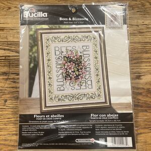 Bucilla Plaid ©2010 BEES & BLOSSOMS Counted Cross Stitch Kit #45573 ~ 13.5x10.5